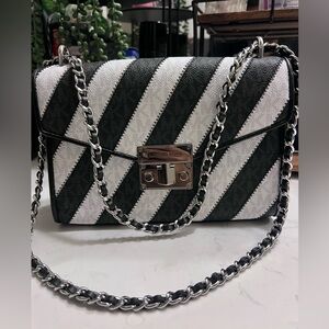 Michael Kors Black and White Crossbody Bag